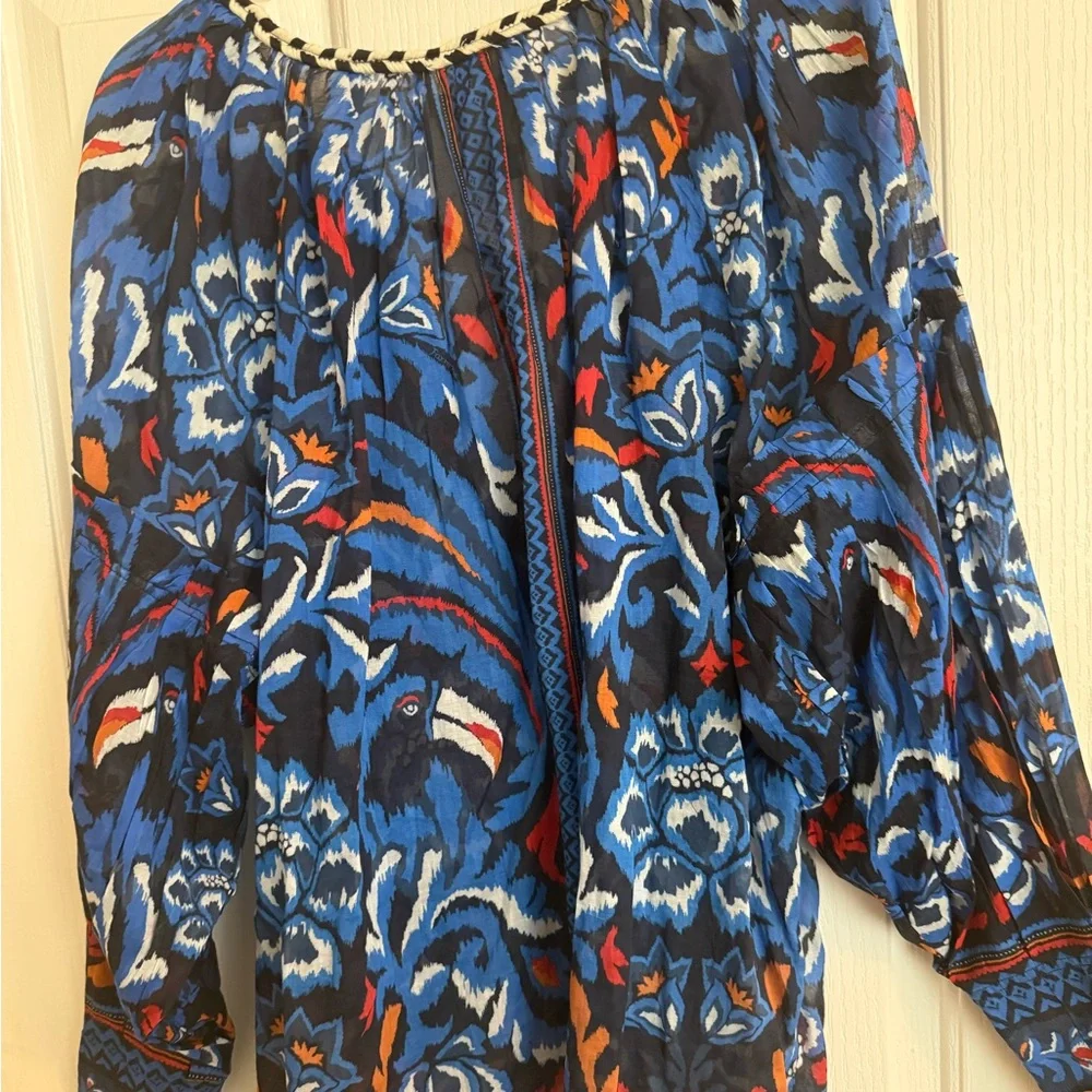 FARM Rio Blue and Orange Blouse - Picture 5 of 12